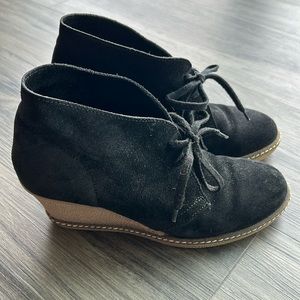 J. Crew Black Wedge Booties